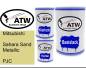 Preview: Mitsubishi, Sahara Sand Metallic, PJC: 500ml Lackdose + 500ml Klarlack + 250ml Härter - Set, von ATW Autoteile West.